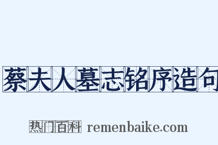 蔡夫人墓志铭序造句是什么意思的图片